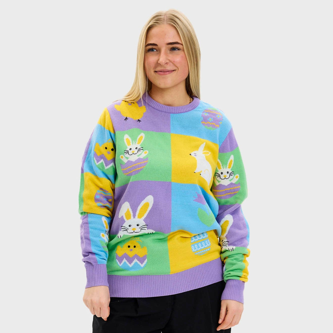 Patchwork Påskesweateren - Dame